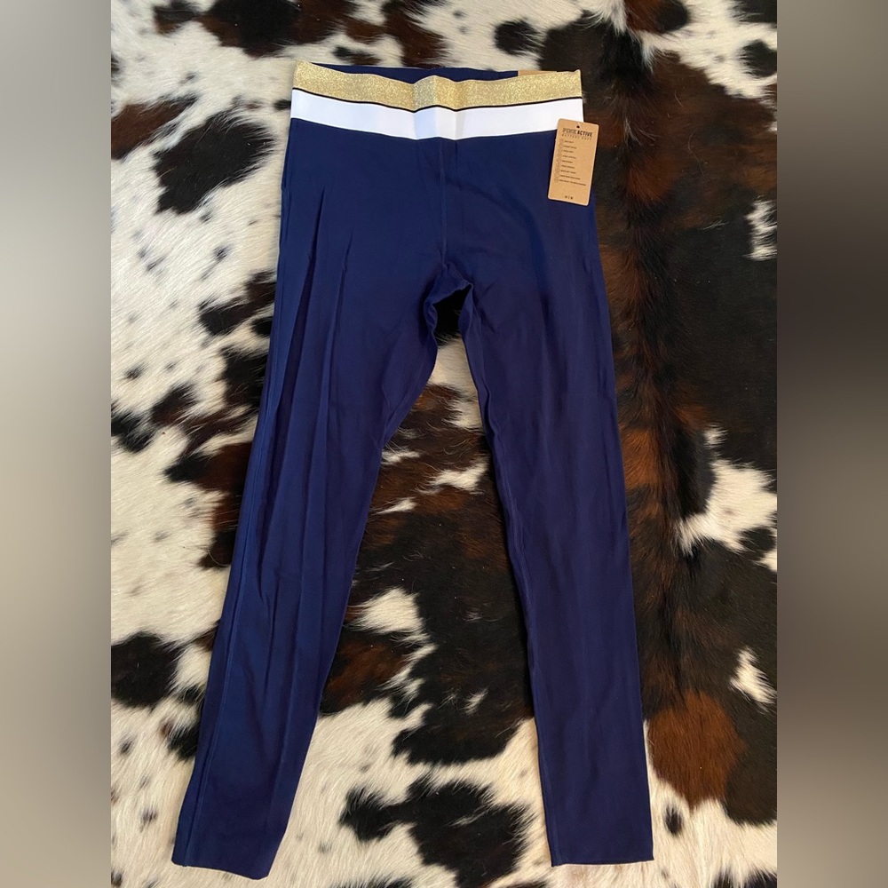 PINK Victoria's Secret Navy & Gold Leggings athletic wear essentials butter soft